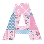 Letra o Nro. para decorar la mesa patchwork en rosas